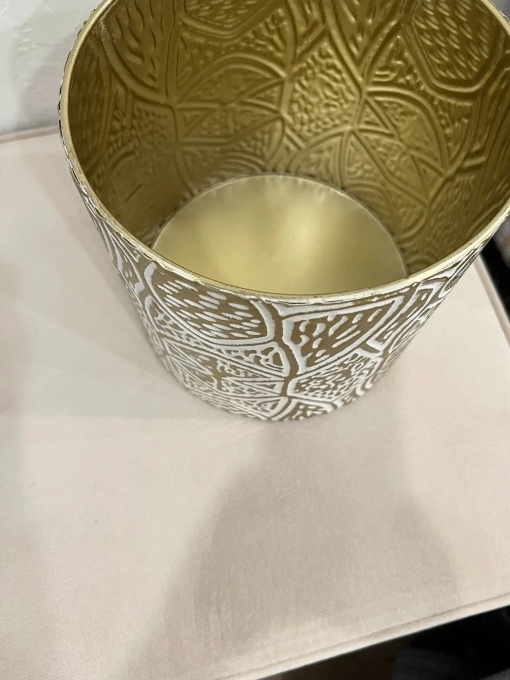 Target Gold and White Embossed Patterned Decorative Vessel